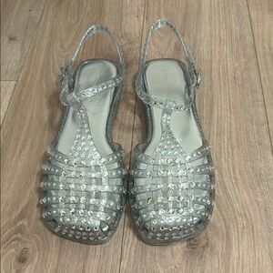 Jeffrey Campbell Silver Glitter Sandals